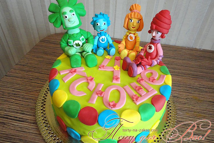 Детский торт с персонажами мультфильма Фиксики