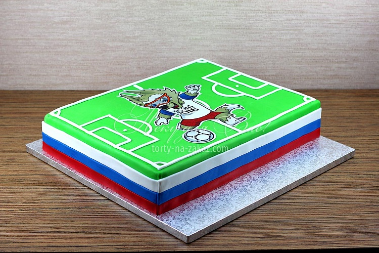 Торт корпоративный мастичный «Забивака с мячом на футбольном поле» Фото 3