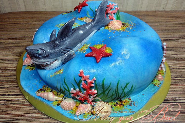 Детский торт Акула в море