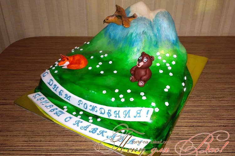 Праздничный торт в виде горы - привет с Кавказа