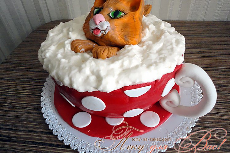 Торт - кот в чашке