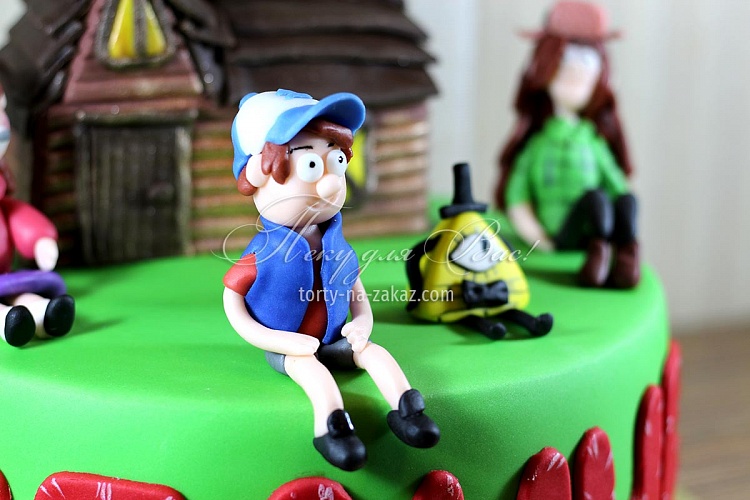 Торт детский мастичный с персонажами мультфильма «Гравити Фолс» Фото 4