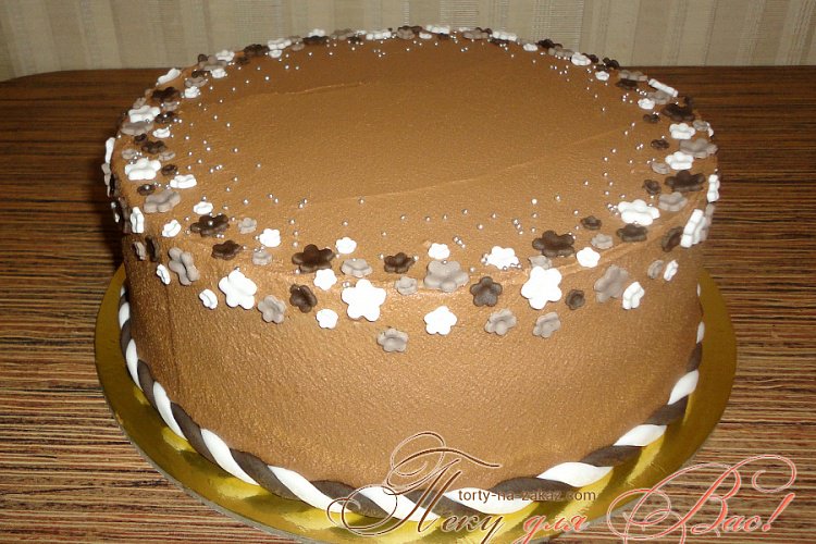 Праздничный шоколадный торт без мастики