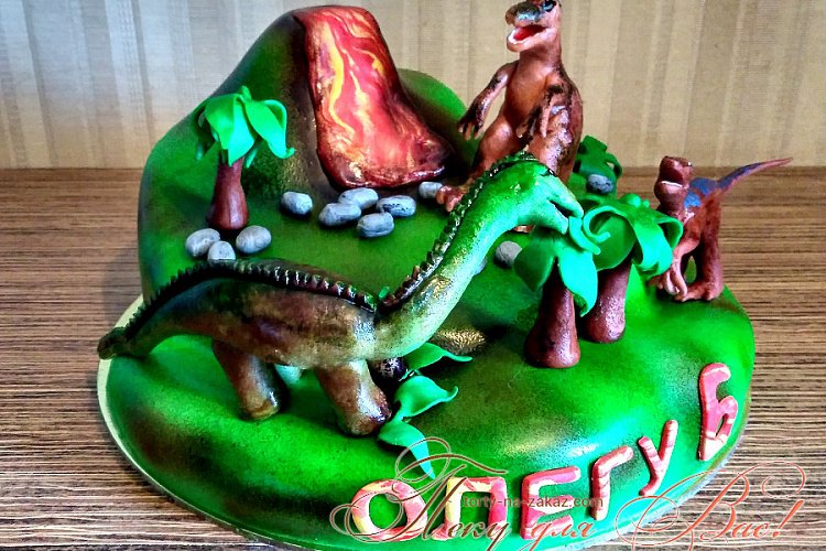 Детский торт с Динозаврами