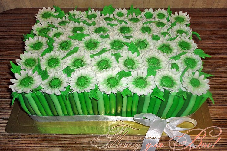 Праздничный торт хризантемы